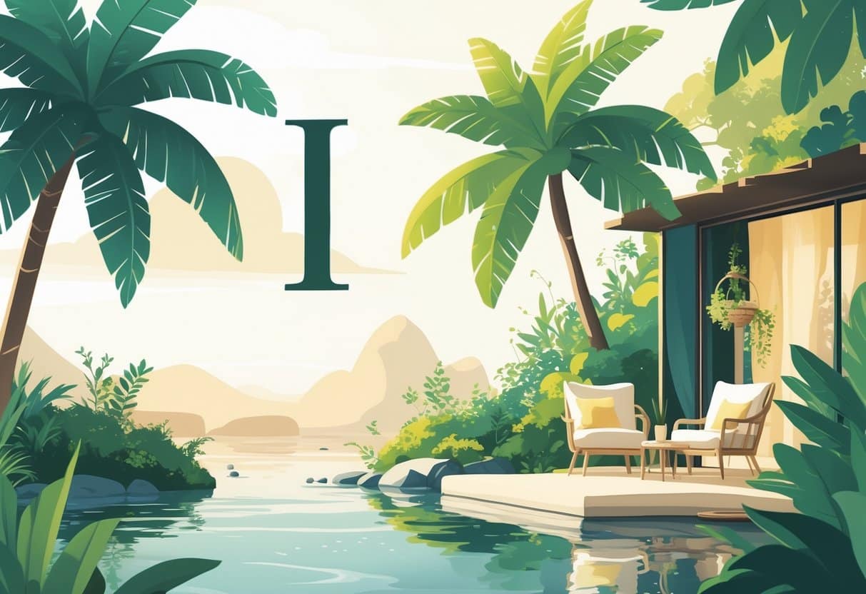 Um lugar tranquilo e convidativo com elementos naturais ou um ambiente interno acolhedor.